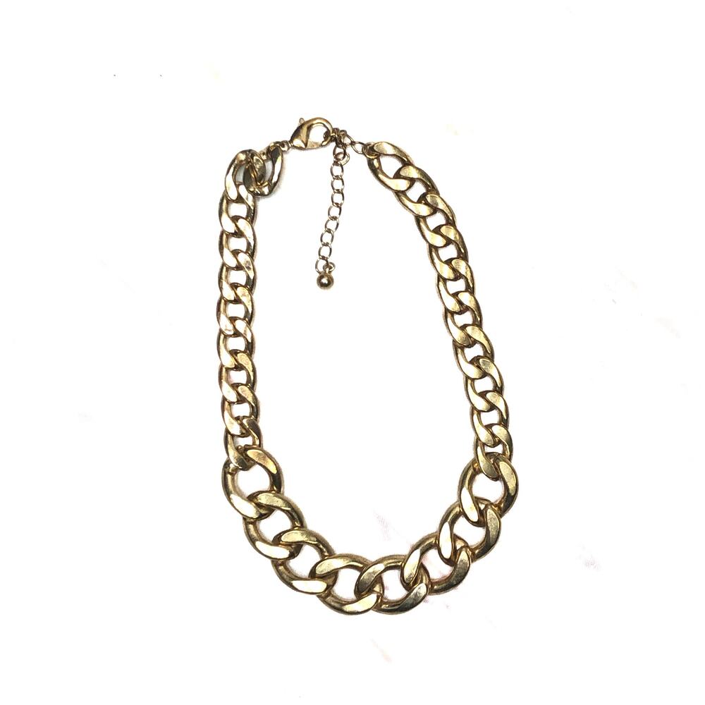 Necklace Chunky Gold Chain Loop Links Adjustable Retro